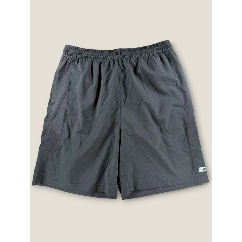 Starter Athletic Shorts Mens Medium 32 Black Polyester Elastic Waist Pockets Gym